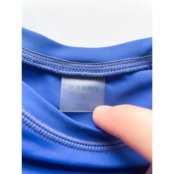 Toddler Boys Solid Blue Short Sleeve Rash Guard Old Navy Size 3T - Picture 5 of 5